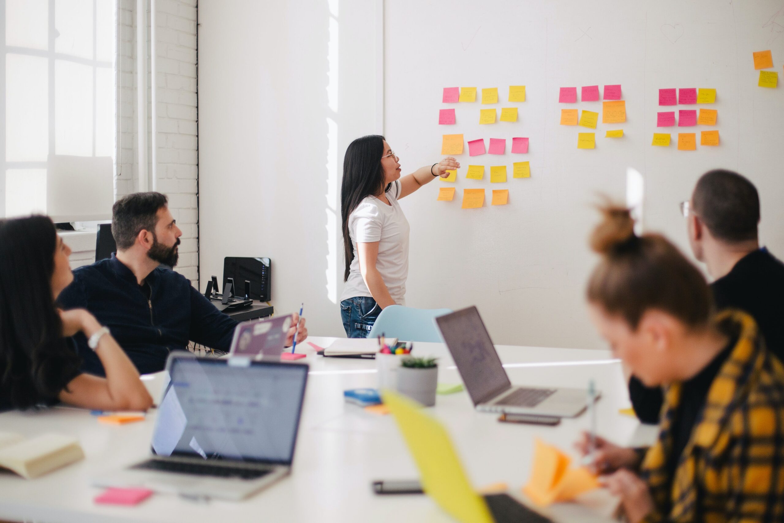 project manager running a meeting